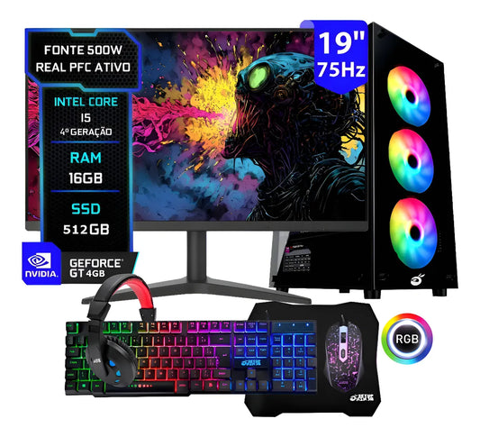 Pc Gamer Armada Intel I5 16gb 512gb Video 4gb Gddr5 Mon 19 ! 512 Gb 16 Gb Gt740 4gb Gddr5